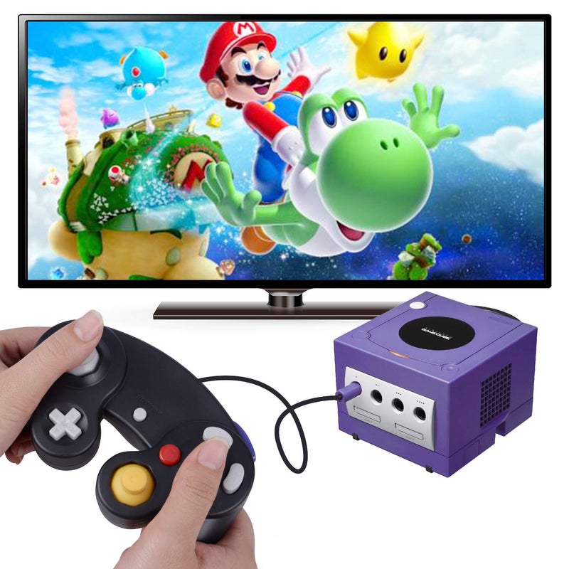 ONE250 2 Pack Classic Shock Joypad Wired Controller, Compatible with Wii NGC Gamecube Game Cube (Black & White) - Image 5